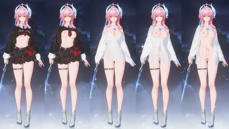 鳴潮 エイメス Aemeath Aemeath - GUI &amp; Miniskirt &amp; Pajamas &amp; Bondage mod