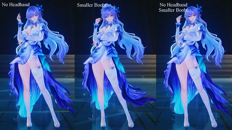 鳴潮 カンタレラ Cantarella Cantarella No Headband + Smaller Boobs mod
