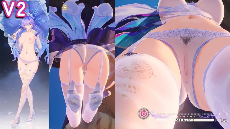鳴潮 カンタレラ Cantarella V2坎特雷拉透明蕾丝内裤吊带袜-Cantarella-Lace underwear-suspend mod