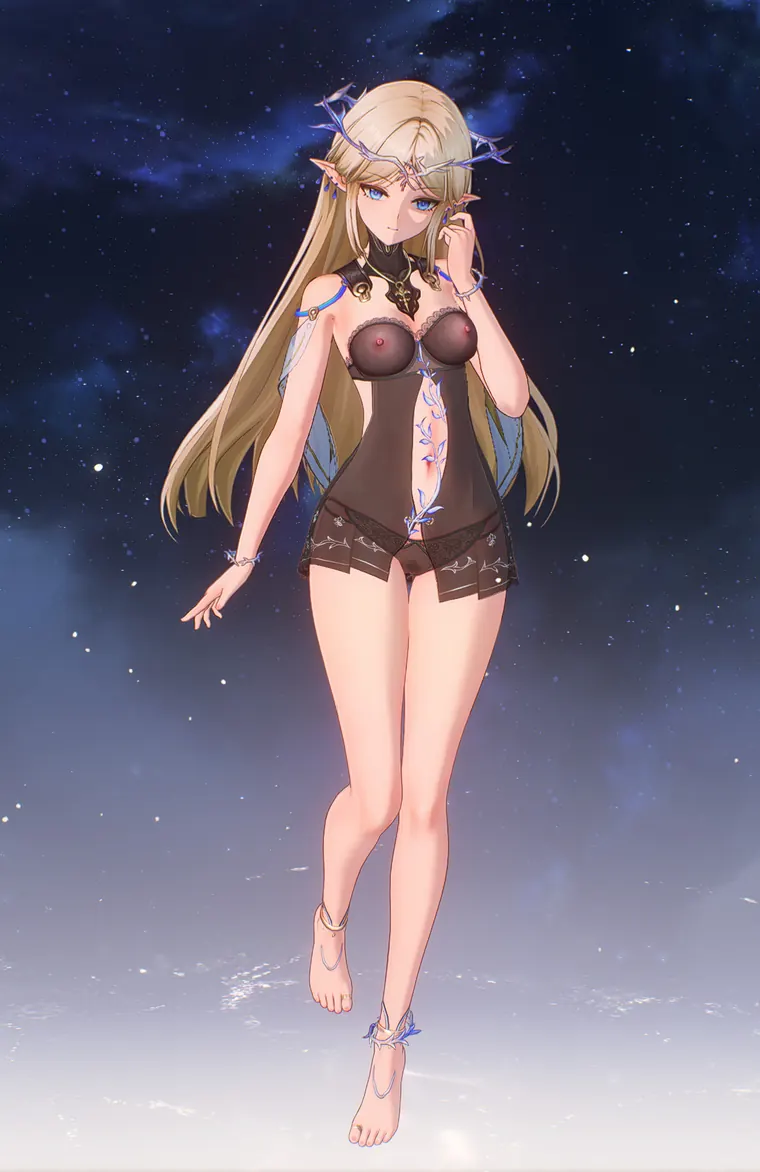 鳴潮 カルテジア Cartethyia V2-Cartethyia-Transparent lace underwear 卡提西亚蕾丝内衣 mod