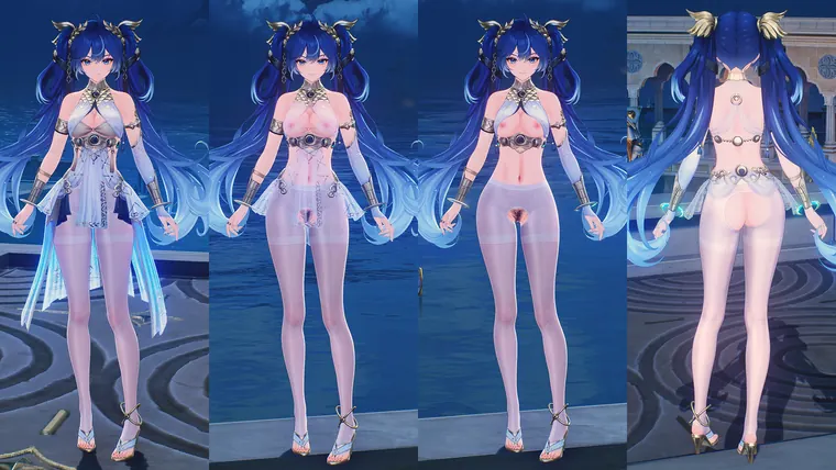 鳴潮 ユーノ Iuno 尤诺白丝裤袜开档-luno White open cut pantyhose mod