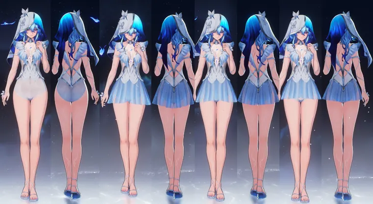 鳴潮 ショアキーパー The Shorekeeper Shorekeeper Dress Remove &amp; Shorter Variant mod
