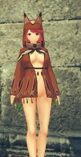 ゼノブレイド2 ホムラの変装衣装を部分ヌード・妊娠体型に変更 mod