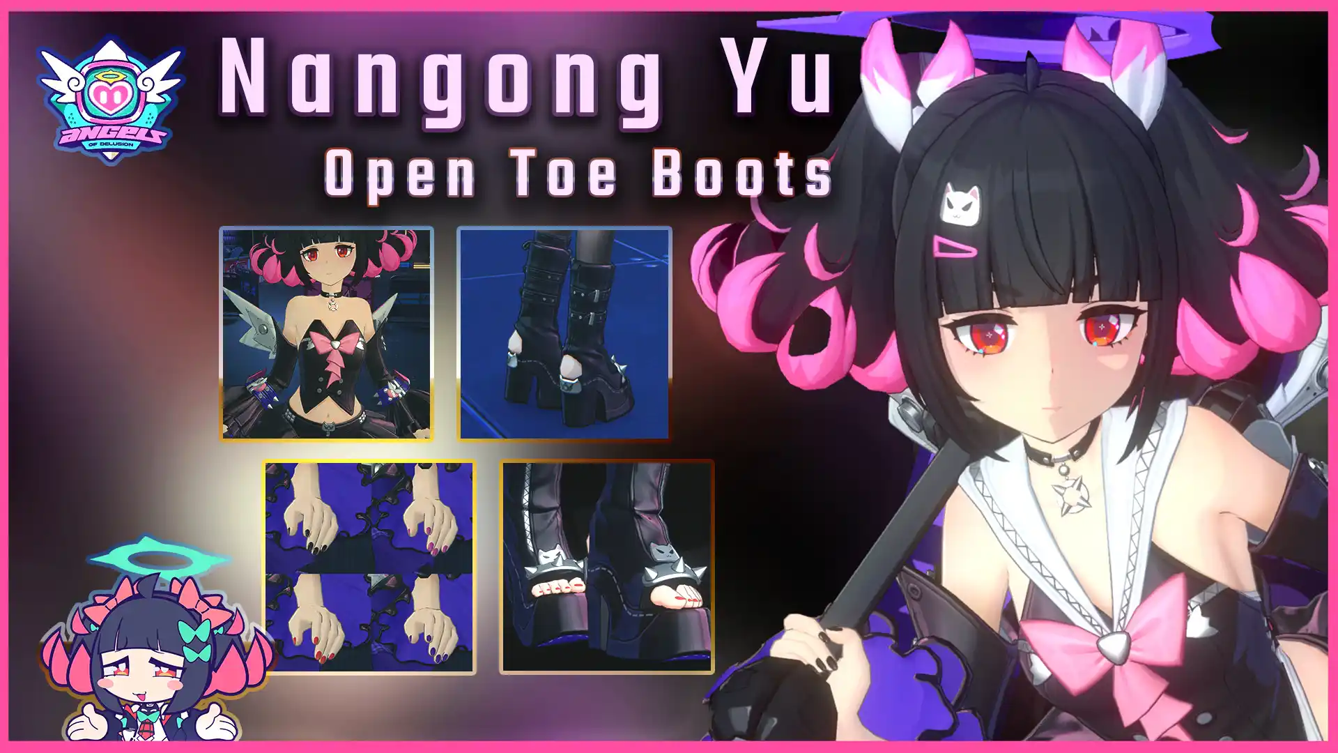ゼンレスゾーンゼロ Nangong Yu Skin - Open Toe Boots mod